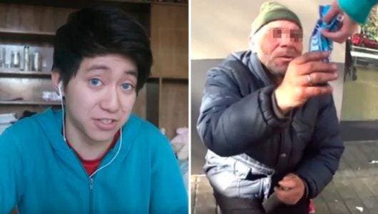 Youtuber humilló a un mendigo y le dio galletas Oreo con pasta dental