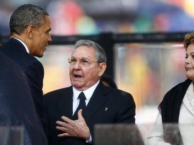 «Señor presidente, yo soy Castro», fue el saludo de Raúl a Obama en funeral de Mandela