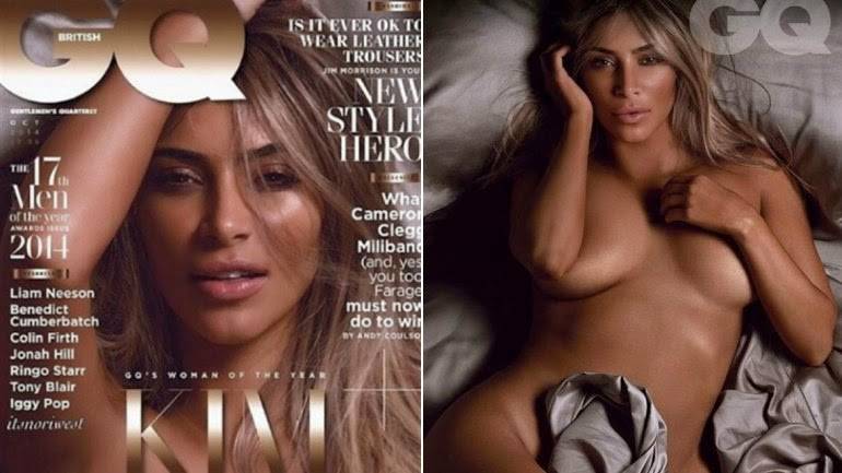 Kim Kardashian posa desnuda y en la cama