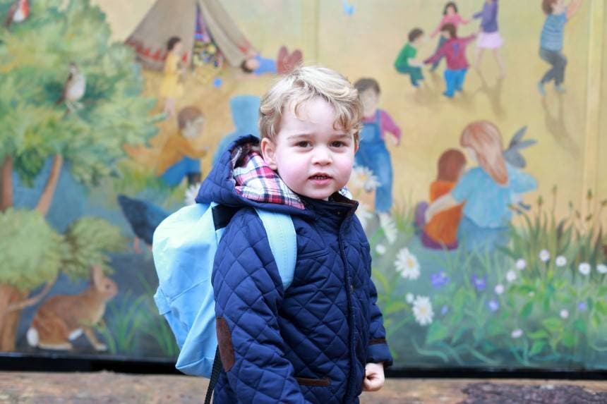 El príncipe Jorge entra al preescolar