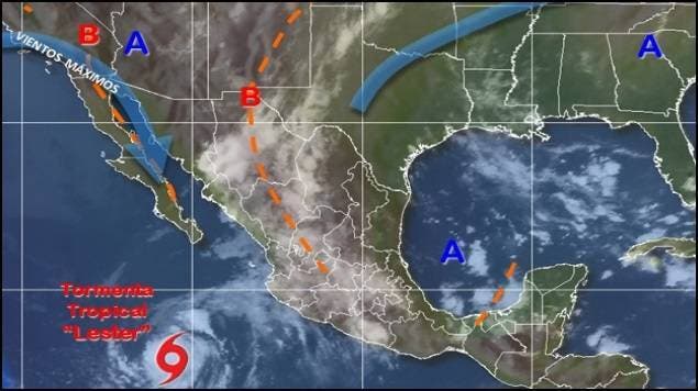La tormenta tropical Lester se forma en aguas del Pacífico mexicano