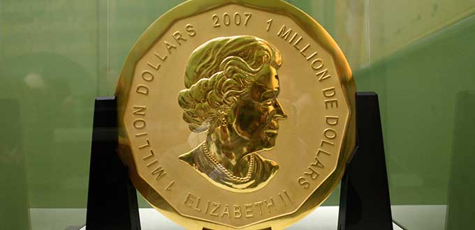 Roban una moneda de oro de un millón de dólares de un museo berlinés