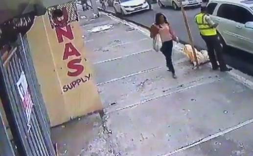 Video: Vea cómo asaltan mujer en presencia de un AMET