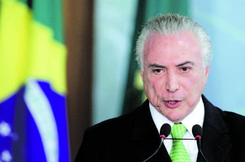 Señalado por corrupción, el presidente de Brasil Michel Temer enfrenta difícil votación
