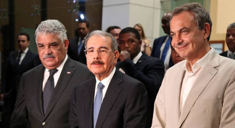 Danilo Medina está reunido con José Luis Rodríguez Zapatero tras suspenderse diálogo entre Oposición y Gobierno de Venezuela