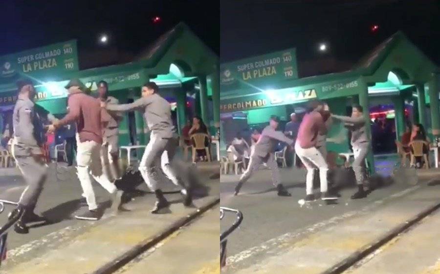 Vea en video como policías agreden a macanazos a hombre en Baní