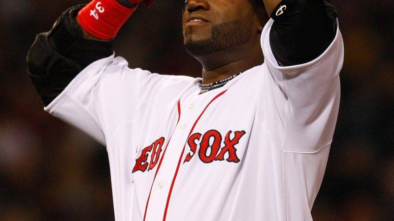 David Ortiz of the Boston Red Sox reacts after lining out against the Los Angeles Angels of Anaheim during game three of the American League Division Series at Fenway Park on October 5, 2008 in Boston, Massachusetts.     AFP PHOTO/Jim Rogash/Getty Images
== FOR NEWSPAPERS, INTERNET, TELCOS & TELEVISION USE ONLY ==