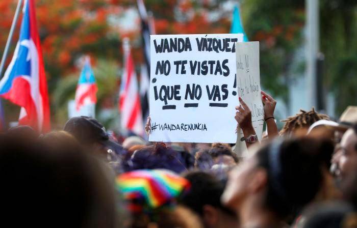 Protestan en Puerto Rico contra posible sucesora Rosselló, Wanda Vázquez