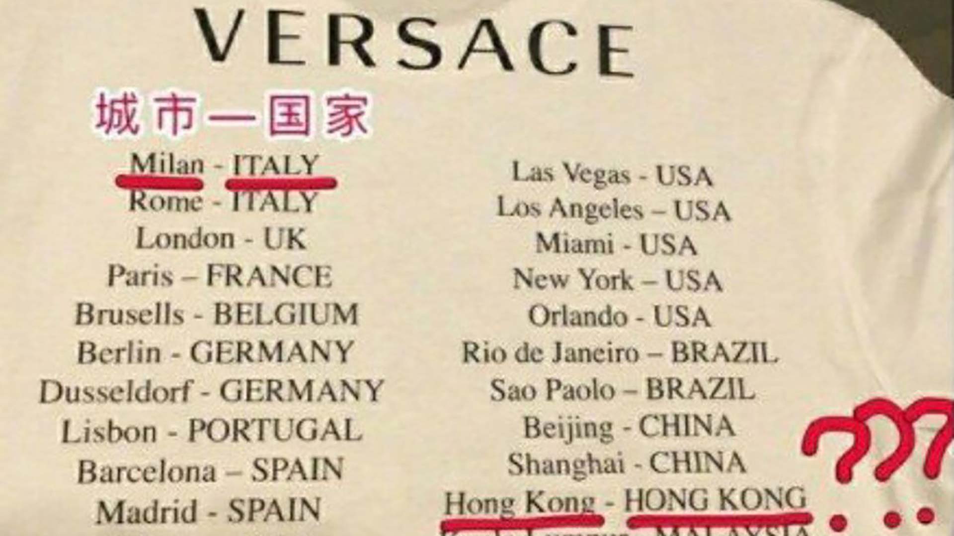 Versace se disculpa por ofender a China con el diseño de una camiseta