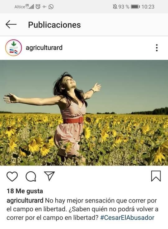 Publican mensajes relacionados a César El Abusador en redes sociales del Ministerio de Agricultura