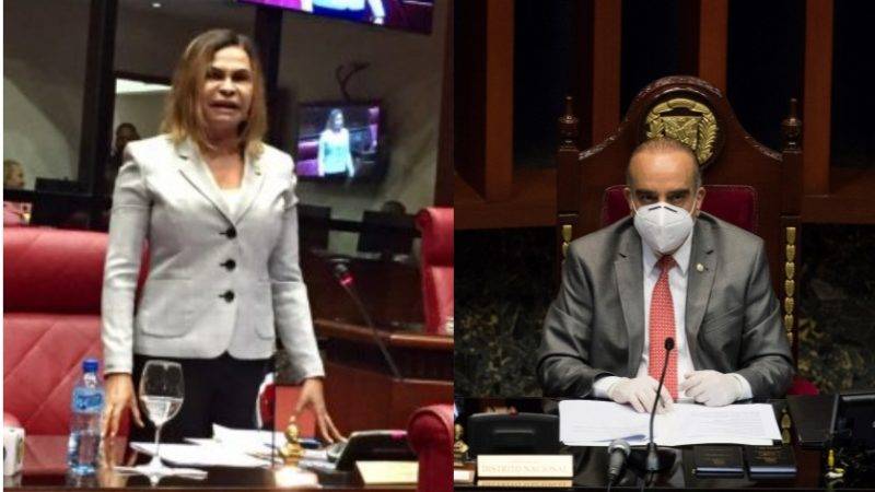 (Video) Vea a senadores Sonia Mateo y Arístides Victoria Yeb pelear por un turno