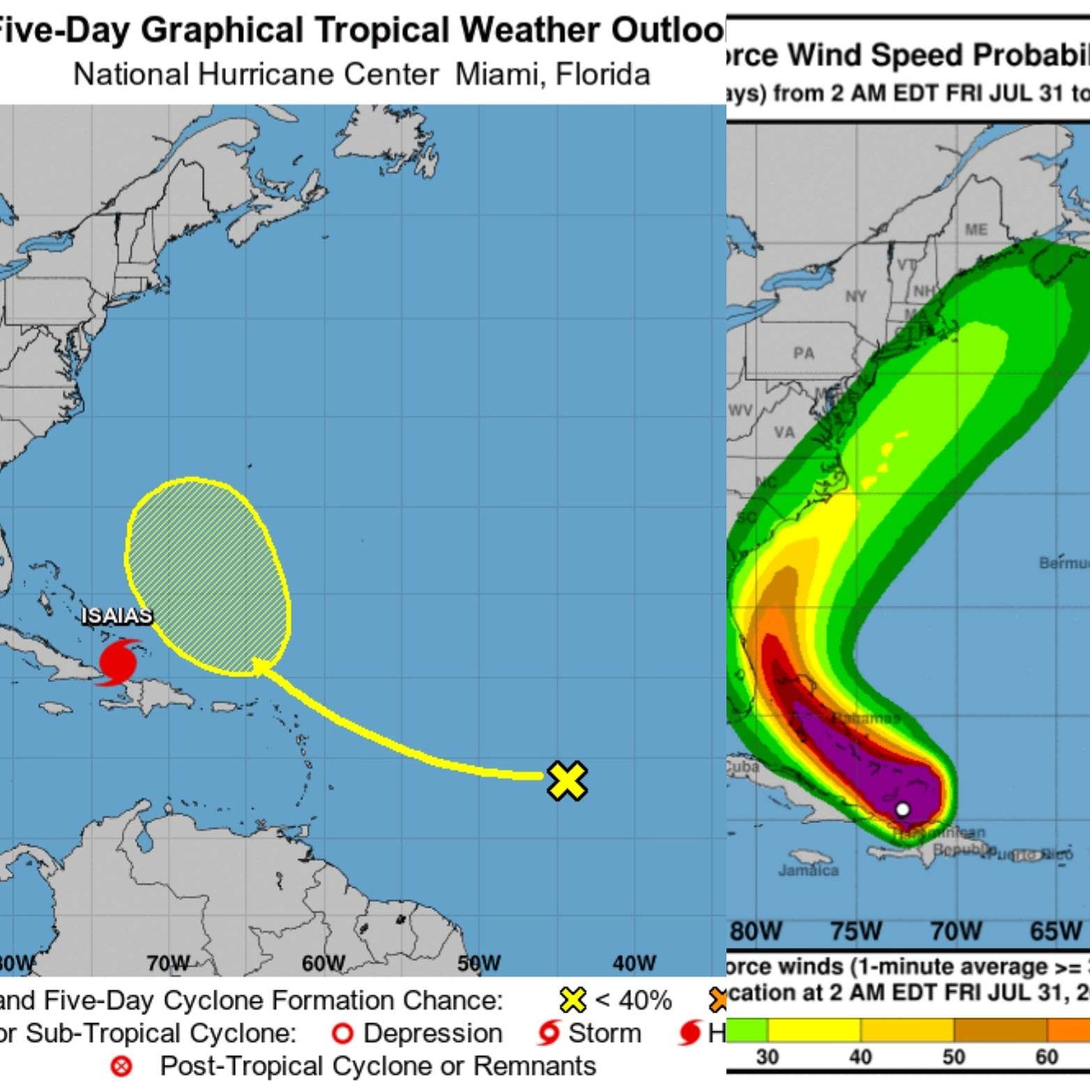 Isaías se convierte huracán mientras se aleja de RD y va rumbo a Bahamas