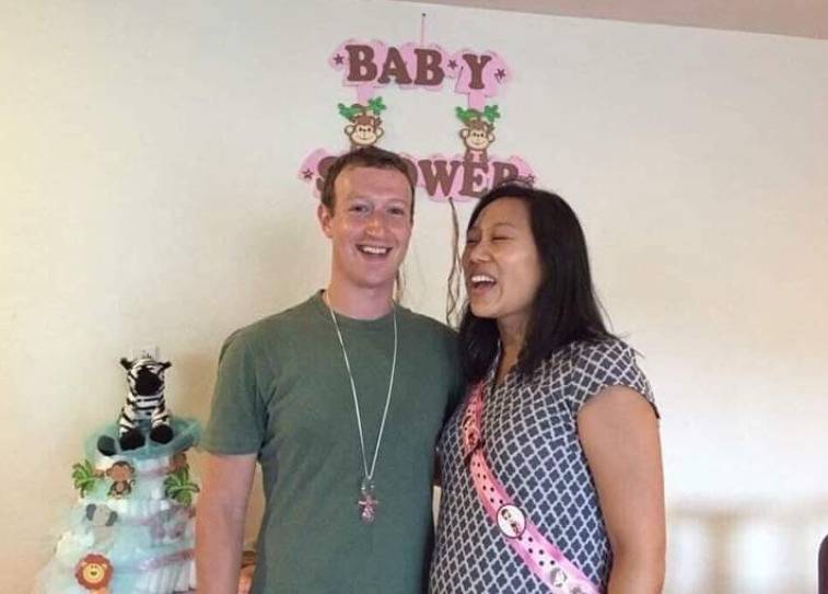 Imágenes del modesto baby shower del dueño de Facebook, WhatsApp e Instagram