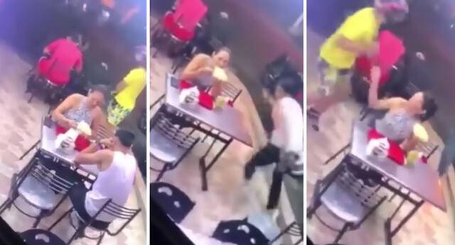 Video | Asaltan a una mujer en una cafetería y su novio sale corriendo