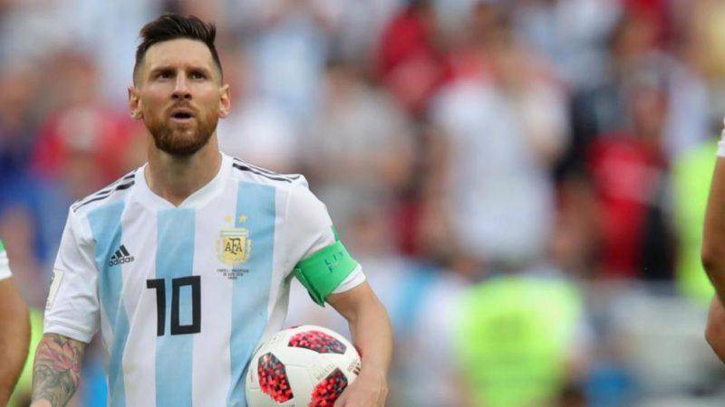 Lionel Messi jugando con la selección de Argentina