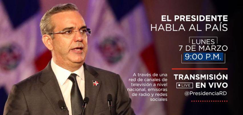 Vea en vivo la intervención del presidente Luis Abinader de hoy