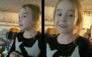 Conmueve video de niña ucraniana cantando canción en un refugio
