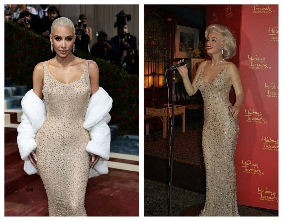 Kim Kardashian usó vestido de Marilyn Monroe y no pudo cerrárselo