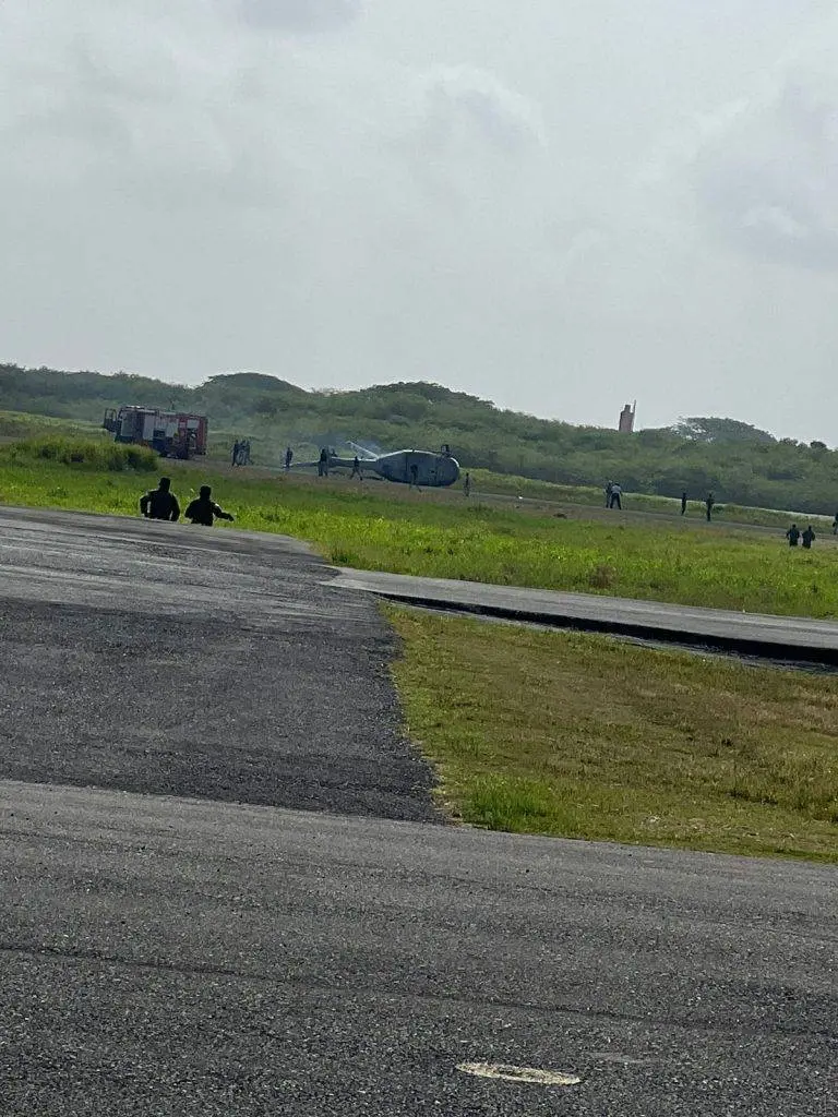 Helicóptero de la FARD se precipita a tierra en la Base Aérea de San Isidro