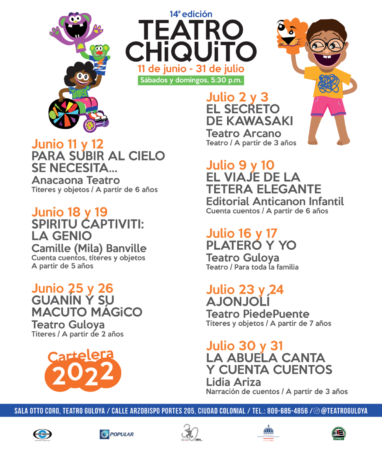 Cartelera Teatro Chiquito 2022 con genero y edades 1