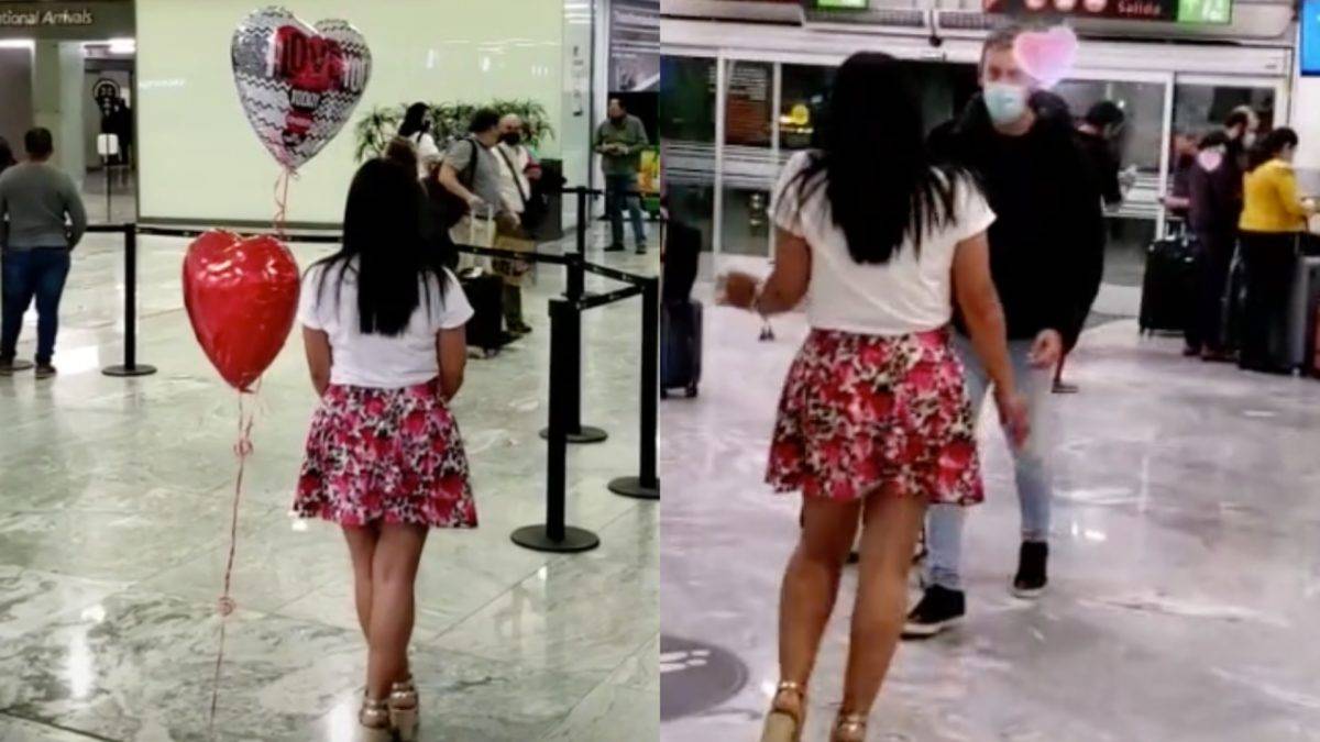 Acudió a aeropuerto para recibir a su novio virtual y él no la reconoció