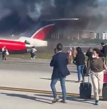 Son siete los heridos en avión que se incendió al aterrizar en aeropuerto de Miami     
