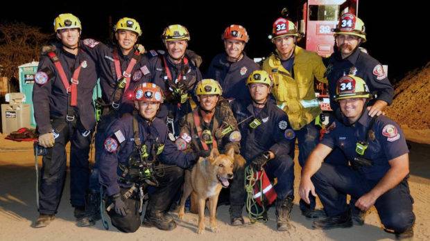 Bomberos rescatan un perro ciego de un hoyo en California