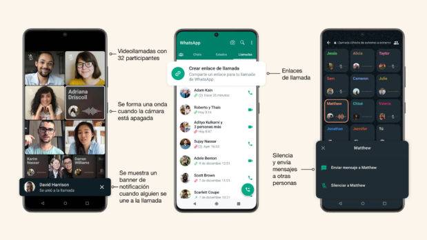 WhatsApp ahora permite videollamadas con hasta 32 participantes