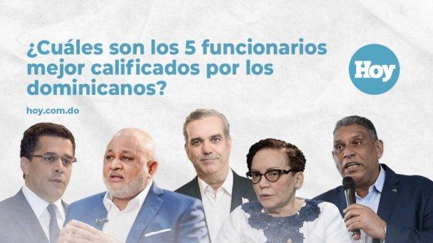 Cuáles son los 5 funcionarios mejor calificados por los dominicanos