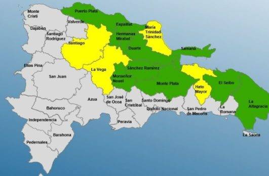 COE mantiene a 14 provincias en alerta por vaguada