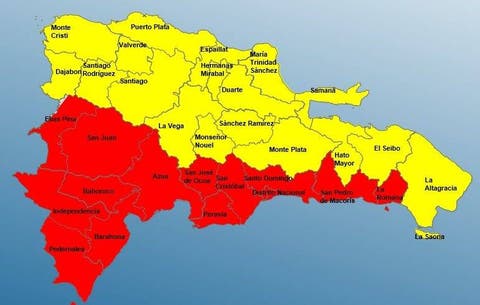 14 provincias en alerta en roja y 18 en amarilla por la tormenta Franklin