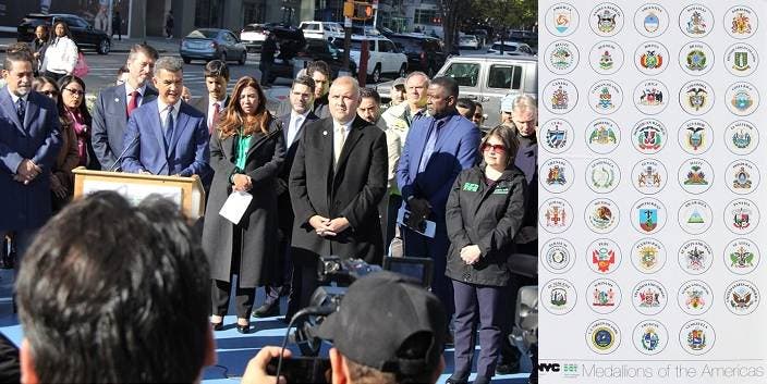 z z z z z DOT instala en via de Manhattan emblemas identifica 43 naciones 1