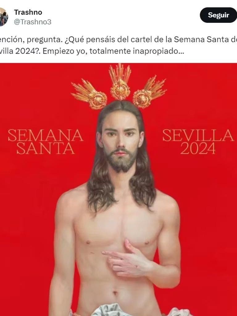 Cartel de Cristo que anuncia la Semana Santa de Sevilla causa polémica