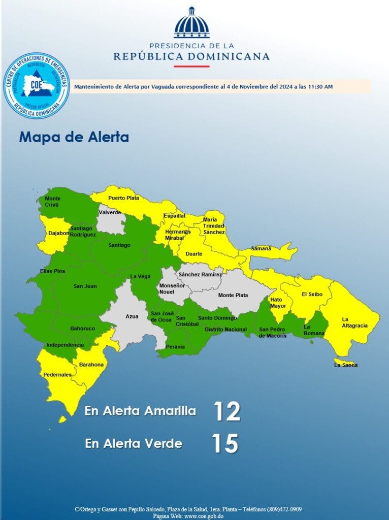 27 PROVINCIAS EN ALERTA POR VAGUADA